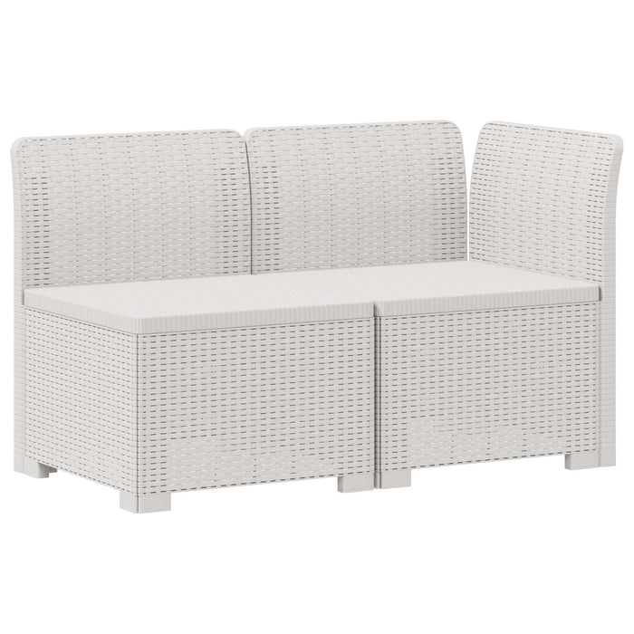 Canapea de Grădină cu 2 Locuri cu Perne Aspect Rattan PP Alb WALTI