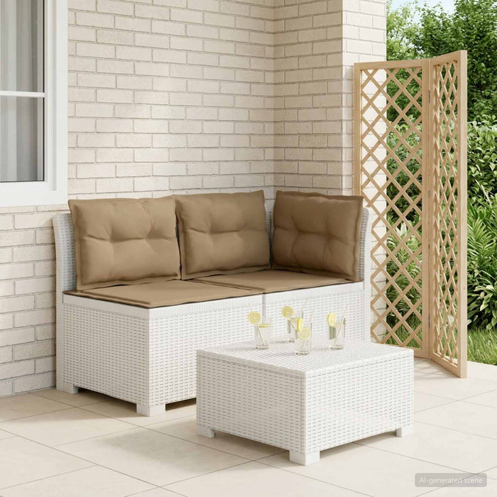 Canapea de Grădină cu 2 Locuri cu Perne Aspect Rattan PP Alb WALTI