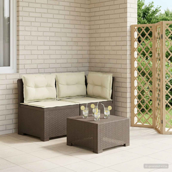 Canapea de Grădină cu 2 Locuri cu Perne Aspect Rattan PP WALTI