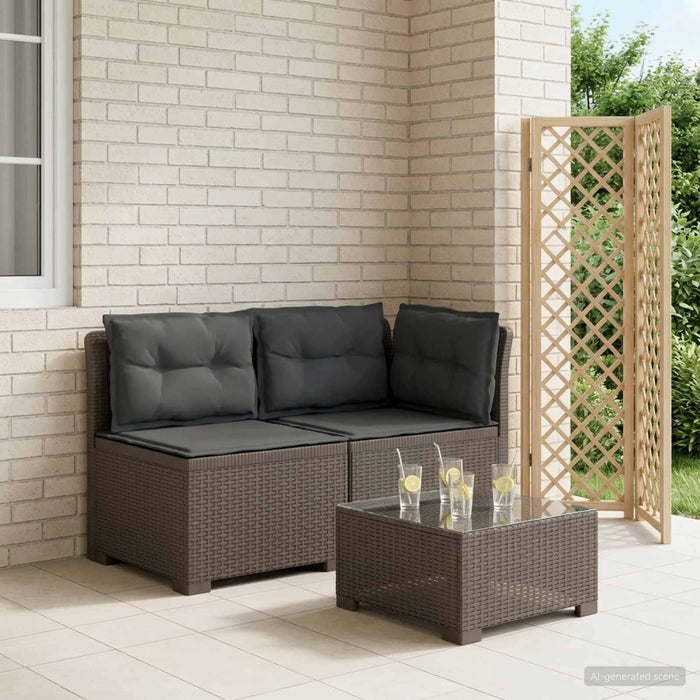 Canapea de Grădină cu 2 Locuri cu Perne Aspect Rattan PP WALTI