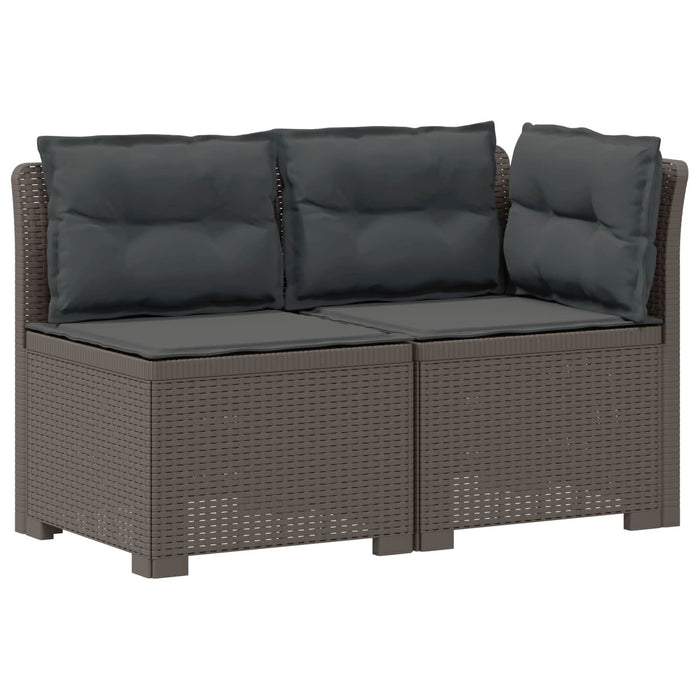 Canapea de Grădină cu 2 Locuri cu Perne Aspect Rattan PP WALTI
