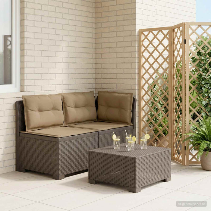 Canapea de Grădină cu 2 Locuri cu Perne Aspect Rattan PP WALTI