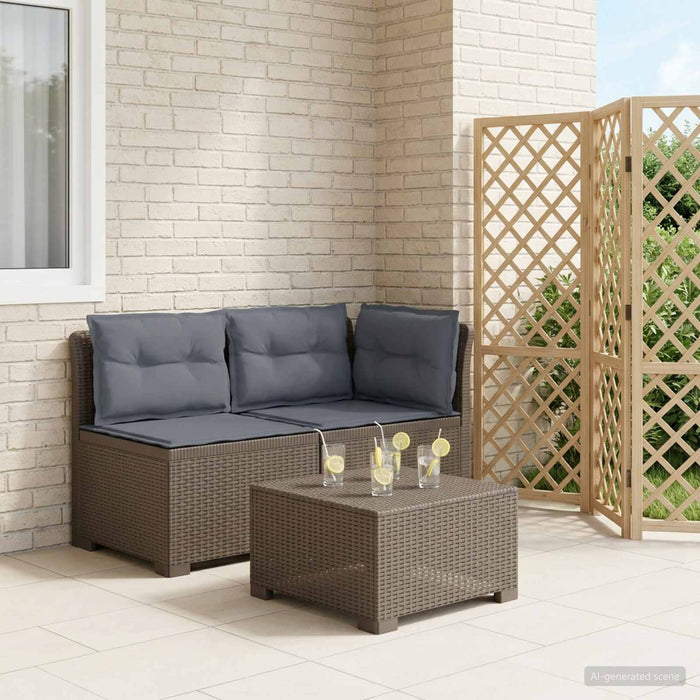 Canapea de Grădină cu 2 Locuri cu Perne Aspect Rattan PP WALTI