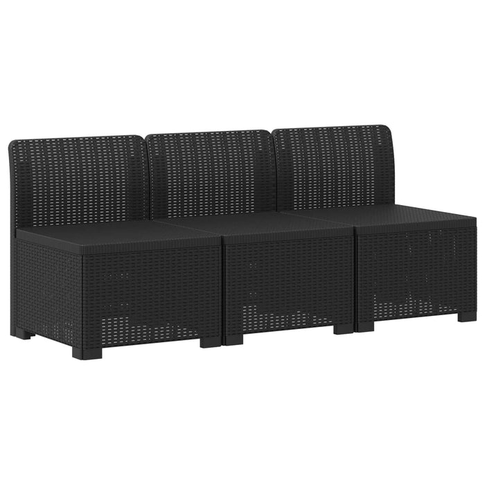 Sofa de grădină cu 3 locuri, cu perne, aspect de rattan PP WALTI