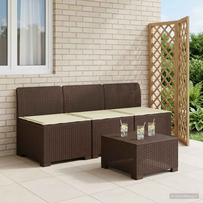 Sofa de grădină cu 3 locuri, cu perne, aspect de rattan PP Maro WALTI