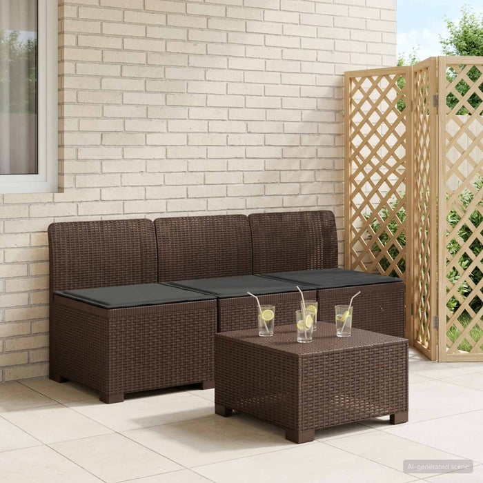 Sofa de grădină cu 3 locuri, cu perne, aspect de rattan PP Maro WALTI