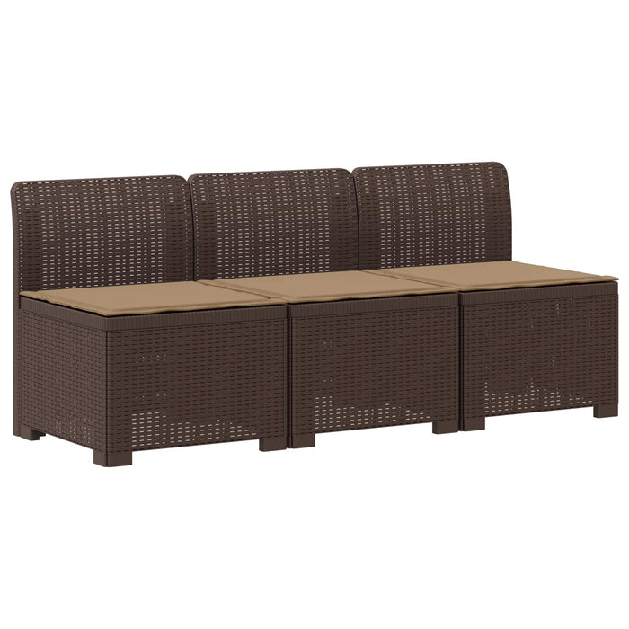 Sofa de grădină cu 3 locuri, cu perne, aspect de rattan PP Maro WALTI