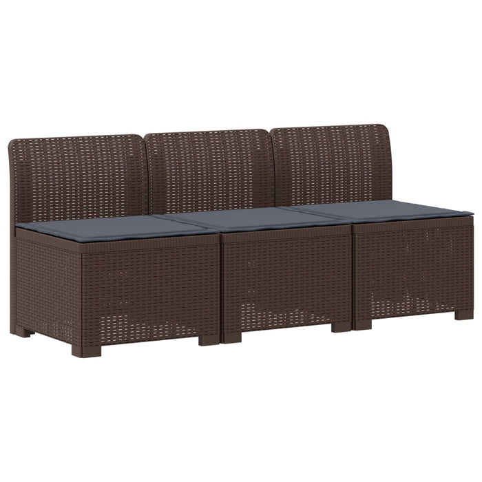 Sofa de grădină cu 3 locuri, cu perne, aspect de rattan PP Maro WALTI