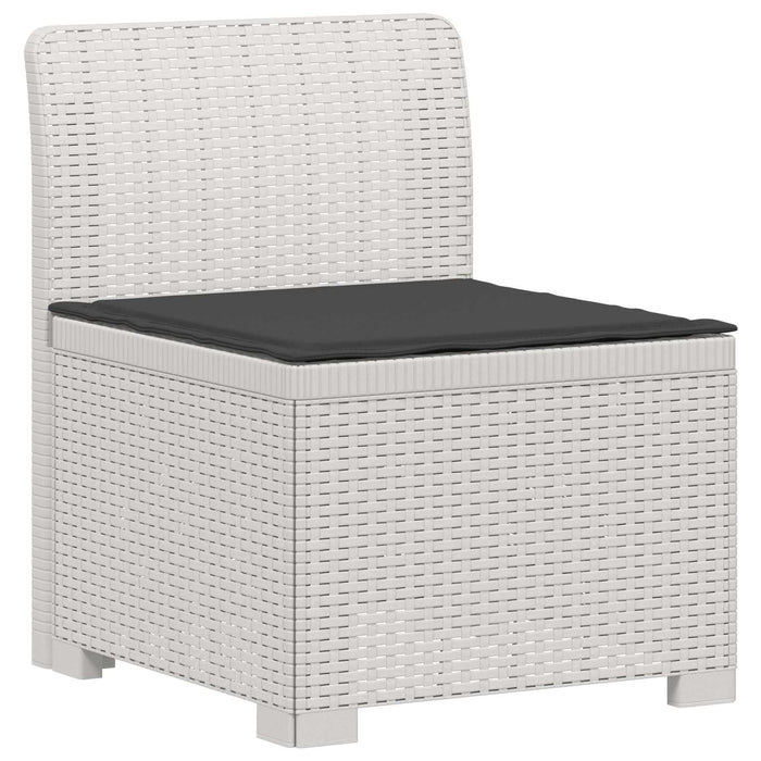 Sofa de grădină cu 3 locuri, cu perne, aspect de rattan PP Alb WALTI