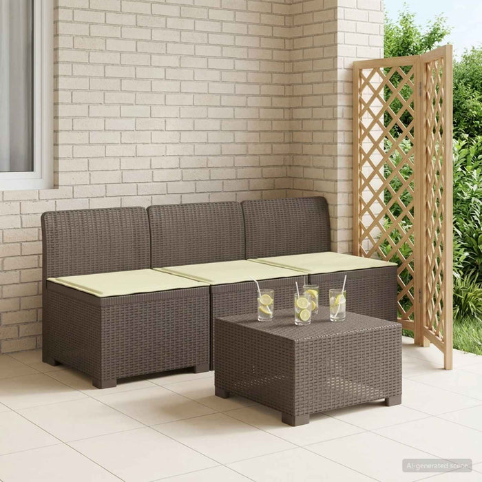 Sofa de grădină cu 3 locuri, cu perne, aspect de rattan PP WALTI