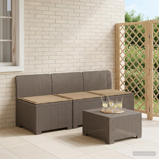 Sofa de grădină cu 3 locuri, cu perne, aspect de rattan PP - WALTI WALTI