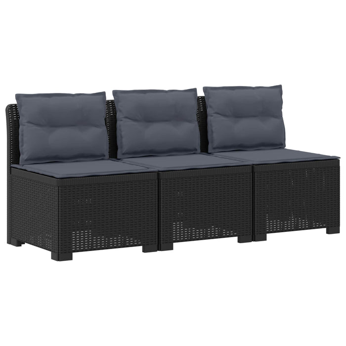 Sofa de grădină cu 3 locuri, cu perne, aspect de rattan PP WALTI