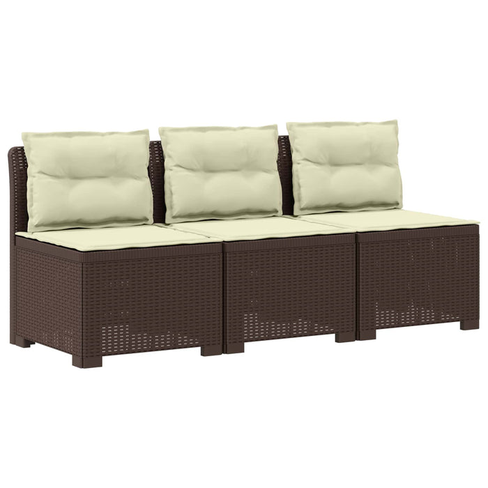 Sofa de grădină cu 3 locuri, cu perne, aspect de rattan PP Maro WALTI