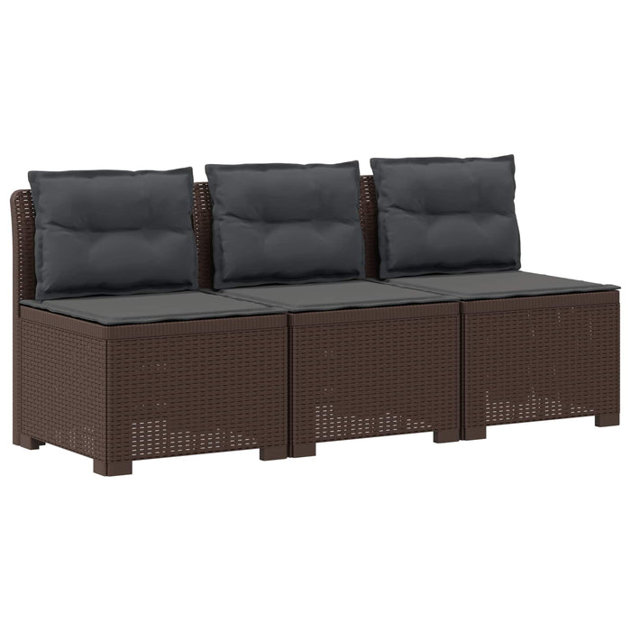 Sofa de grădină cu 3 locuri, cu perne, aspect de rattan PP Maro WALTI