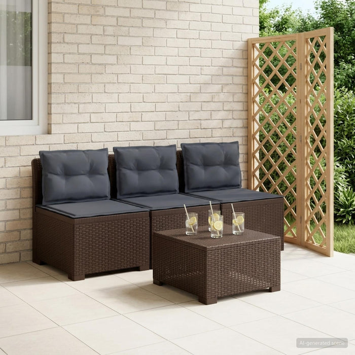 Sofa de grădină cu 3 locuri, cu perne, aspect de rattan PP Maro WALTI