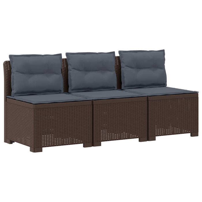 Sofa de grădină cu 3 locuri, cu perne, aspect de rattan PP Maro WALTI