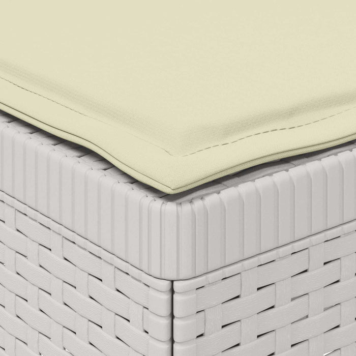 Sofa de grădină cu 3 locuri, cu perne, aspect de rattan PP Alb WALTI