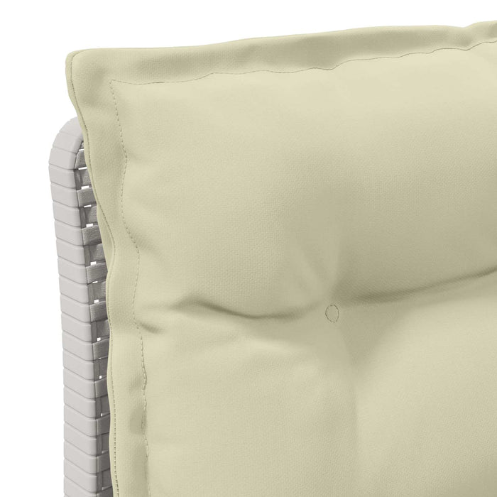 Sofa de grădină cu 3 locuri, cu perne, aspect de rattan PP Alb WALTI