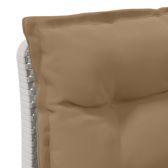 Sofa de grădină cu 3 locuri, cu perne, aspect de rattan PP Alb WALTI