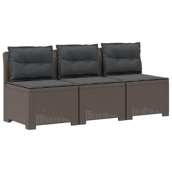 Sofa de grădină cu 3 locuri, cu perne, aspect de rattan PP WALTI