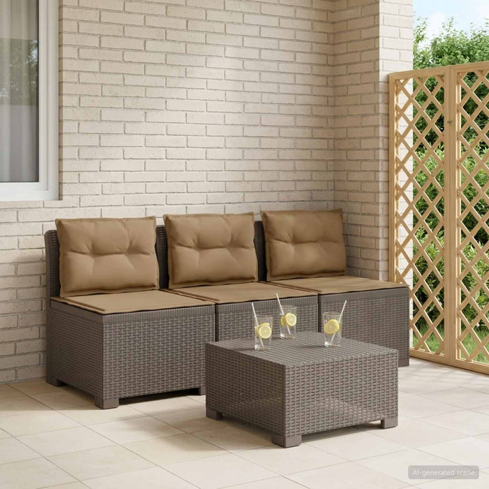 Sofa de grădină cu 3 locuri, cu perne, aspect de rattan PP WALTI