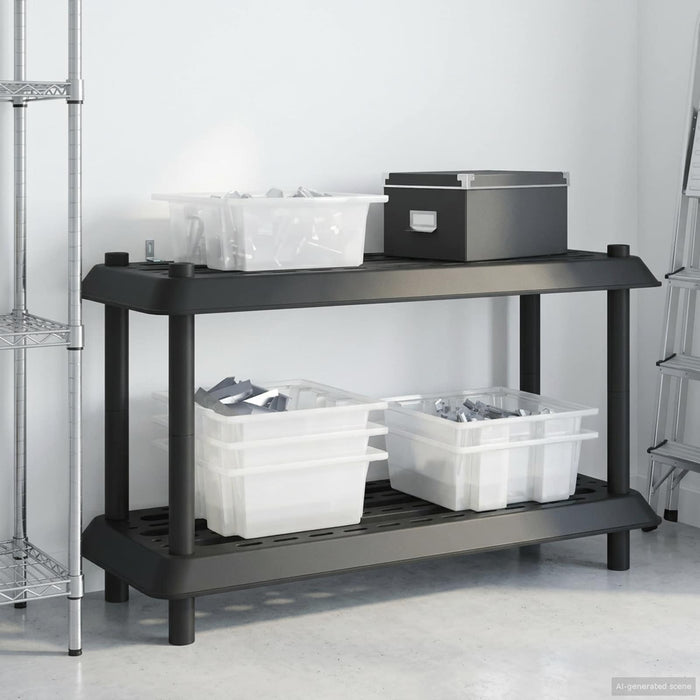 Unitate de rafturi 2 niveluri 100 x 40 x 55,5 cm PP Antracit WALTI