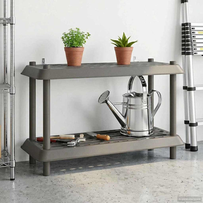 Unitate de rafturi 2 niveluri 100 x 40 x 55,5 cm PP Gri deschis WALTI
