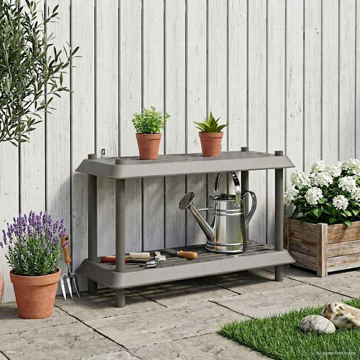 Unitate de rafturi 2 niveluri 100 x 40 x 55,5 cm PP Gri deschis WALTI
