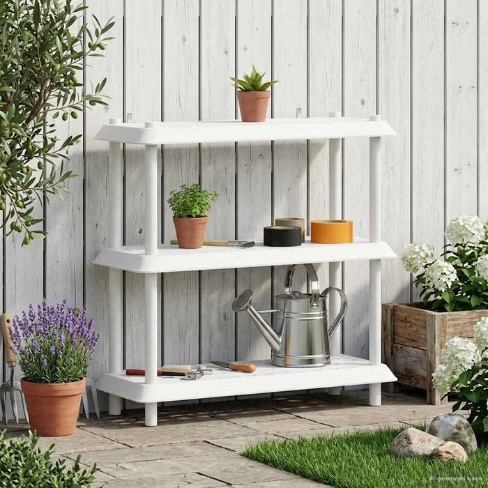 Unitate de rafturi 3 niveluri 100 x 40 x 96 cm PP Alb WALTI