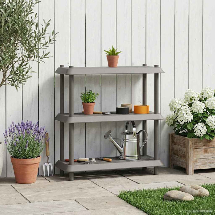 Unitate de rafturi 3 niveluri 100 x 40 x 96 cm PP Gri deschis WALTI