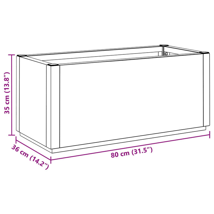 Cutie de flori pentru grădină Maro 80 x 36 x 35 cm PP - WALTI WALTI