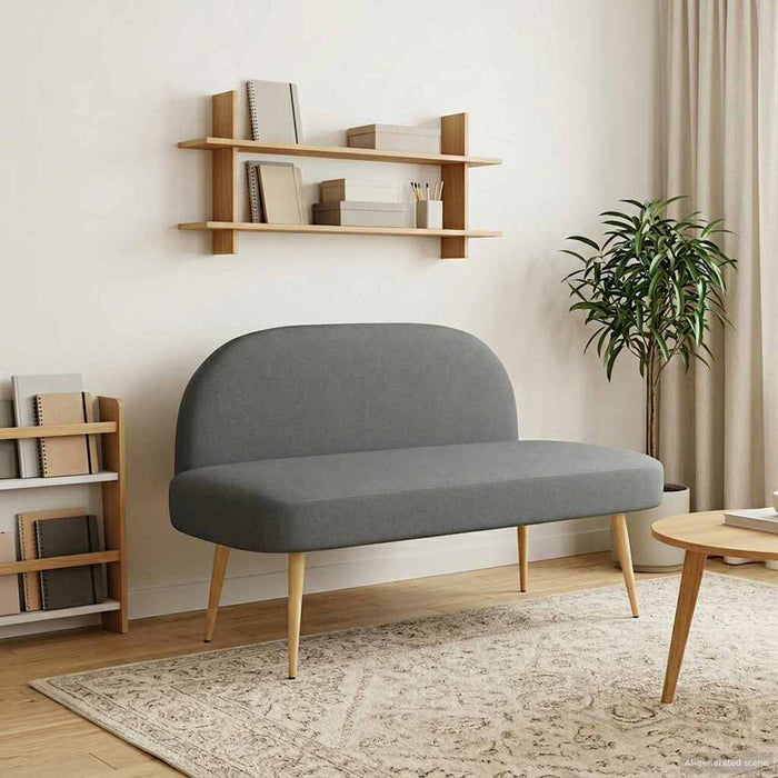 Bancă tapițată cu spătar Gri închis 110 x 60 x 76 cm Poliester WALTI