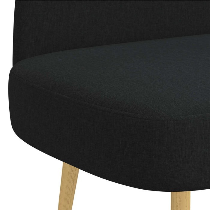 Bancă tapițată cu spătar Negru 110 x 60 x 76 cm Poliester WALTI