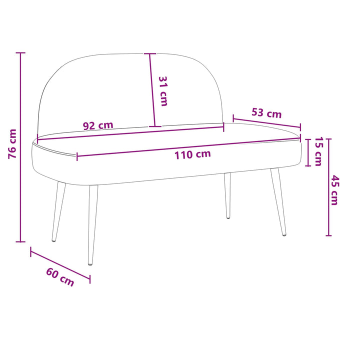 Bancă tapițată cu spătar bordo 110 x 60 x 76 cm Poliester WALTI