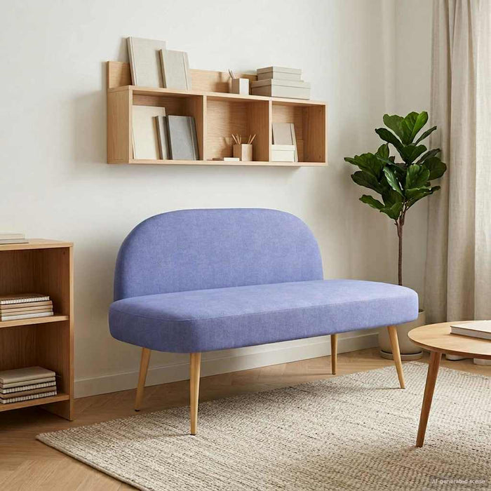 Bancă tapițată cu spătar Denim Albastru 110 x 60 x 76 cm - WALTI WALTI