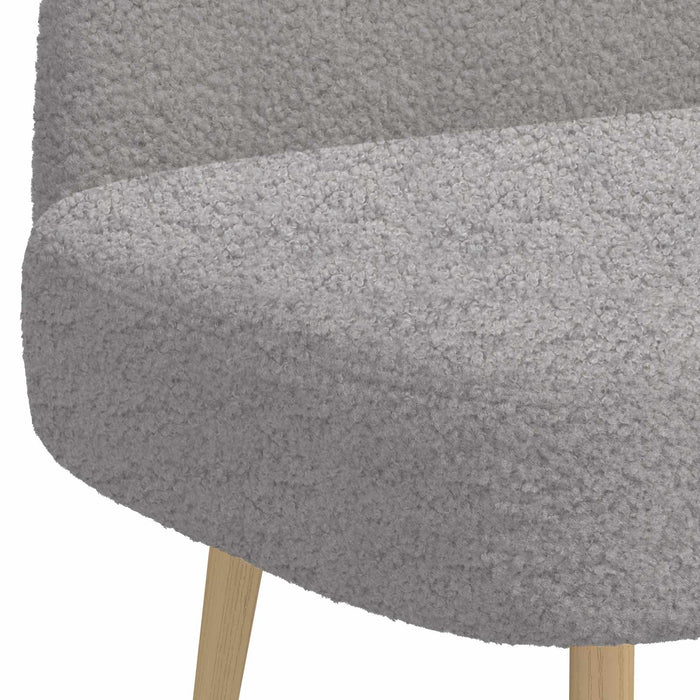 Bancă tapițată cu spătar Gri deschis 110 x 60 x 76 cm Bouclé WALTI