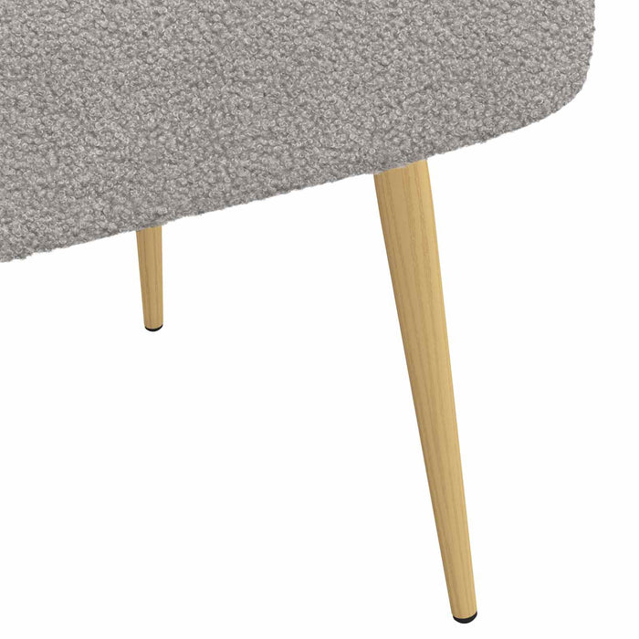 Bancă tapițată cu spătar Gri deschis 110 x 60 x 76 cm Bouclé WALTI