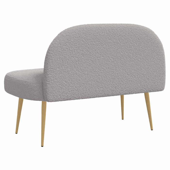 Bancă tapițată cu spătar Gri deschis 110 x 60 x 76 cm Bouclé WALTI