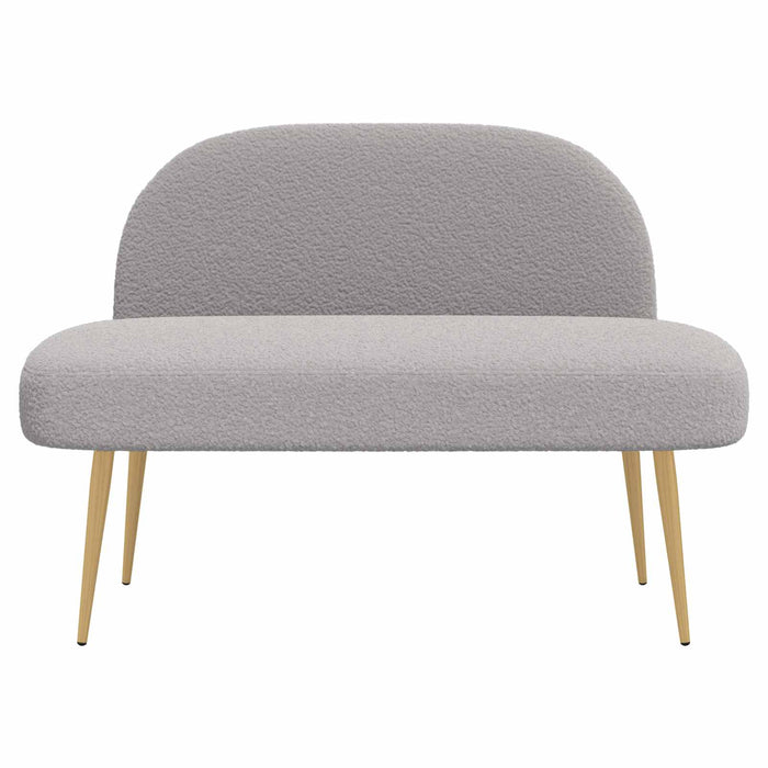 Bancă tapițată cu spătar Gri deschis 110 x 60 x 76 cm Bouclé WALTI