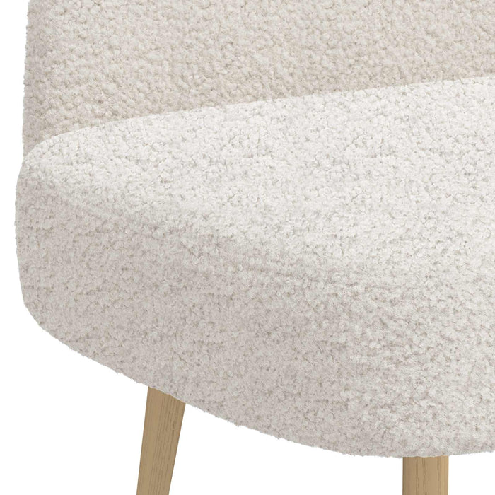 Bancă tapițată cu spătar Crem 110 x 60 x 76 cm Bouclé WALTI