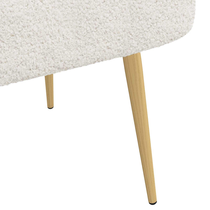 Bancă tapițată cu spătar Crem 110 x 60 x 76 cm Bouclé WALTI