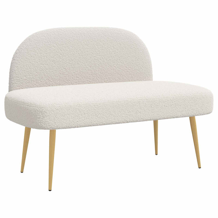 Bancă tapițată cu spătar Crem 110 x 60 x 76 cm Bouclé WALTI
