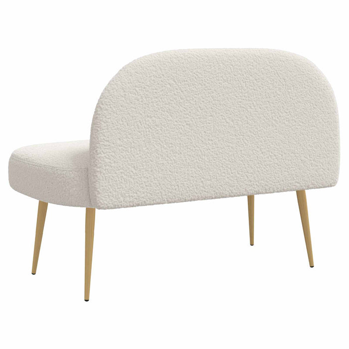 Bancă tapițată cu spătar Crem 110 x 60 x 76 cm Bouclé WALTI