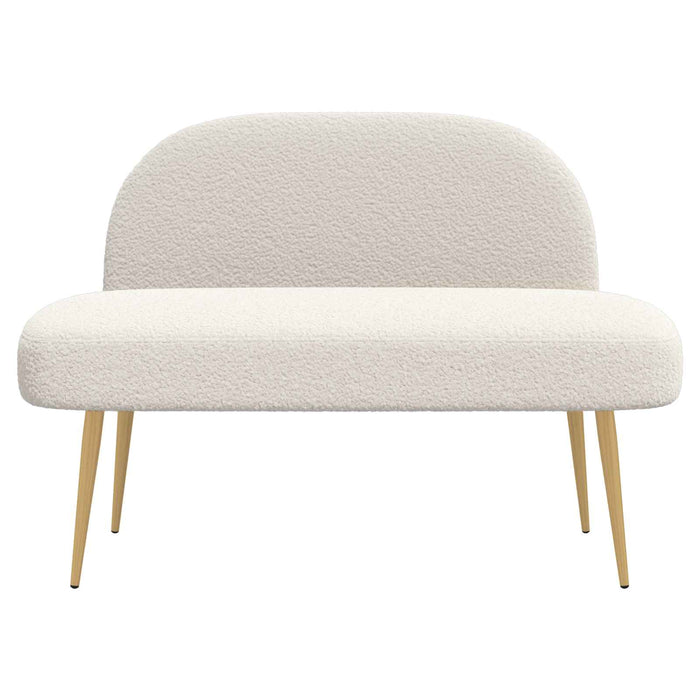 Bancă tapițată cu spătar Crem 110 x 60 x 76 cm Bouclé WALTI