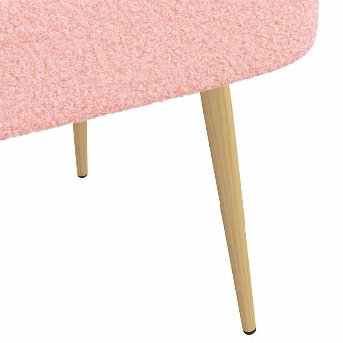 Bancă tapițată cu spătar Roz 110 x 60 x 76 cm Bouclé - WALTI WALTI