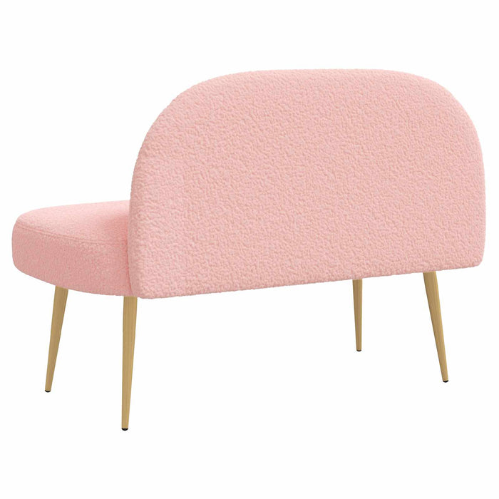Bancă tapițată cu spătar Roz 110 x 60 x 76 cm Bouclé - WALTI WALTI