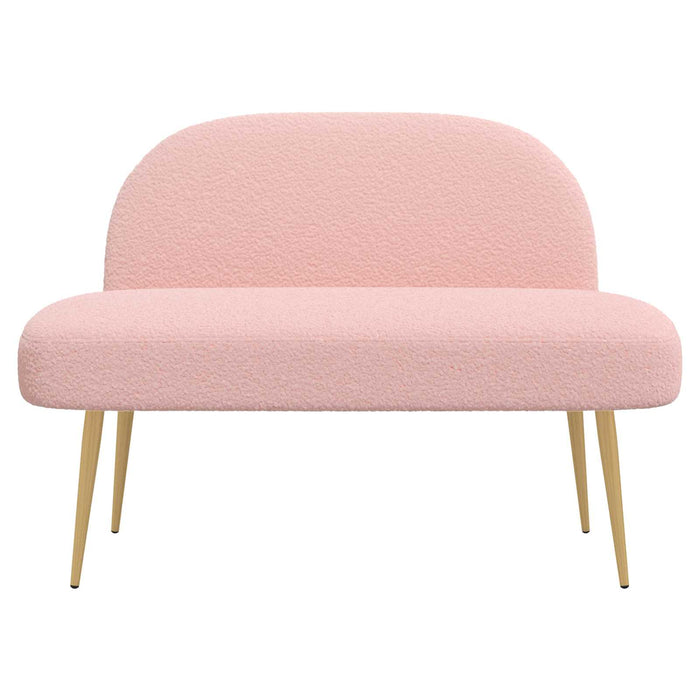 Bancă tapițată cu spătar Roz 110 x 60 x 76 cm Bouclé - WALTI WALTI