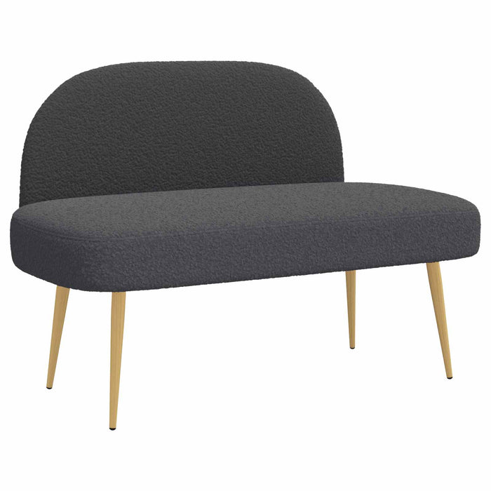 Bancă tapițată cu spătar Gri închis 110 x 60 x 76 cm Bouclé WALTI