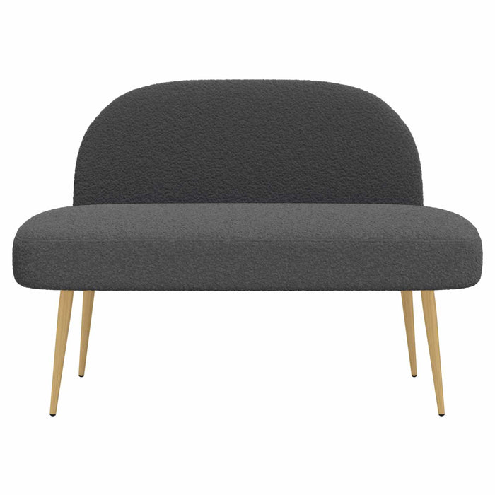 Bancă tapițată cu spătar Gri închis 110 x 60 x 76 cm Bouclé WALTI