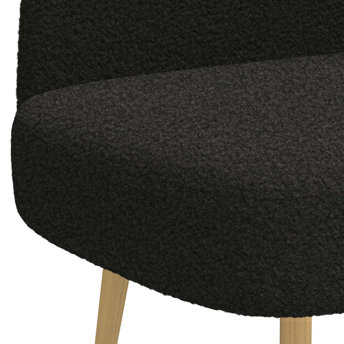 Bancă tapițată cu spătar Negru 110 x 60 x 76 cm Bouclé - WALTI WALTI